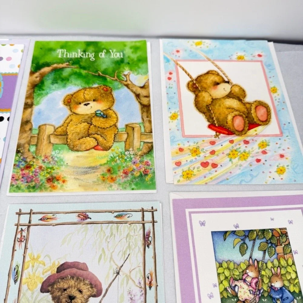 Greeting Cards Mixed Lot Animal Bear Cat Dog Stationery Occasion Ephemera